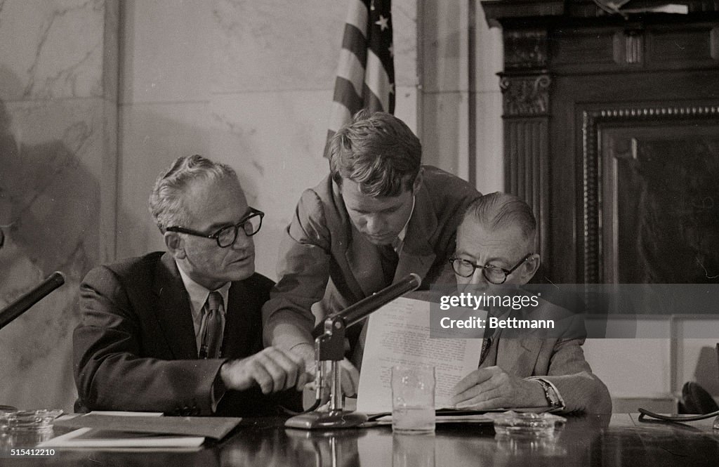 Goldwater and Robert Kennedy Conferring