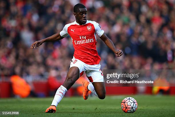 Joel Campbell of Arsenal in action during The Emirates FA Cup Sixth Round match between Arsenal and Watford at the Emirates Stadium on March 13, 2016...