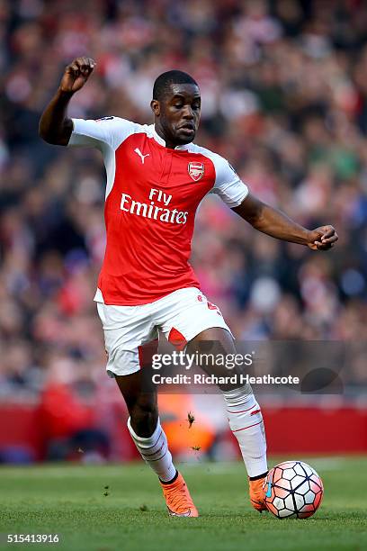 Joel Campbell of Arsenal in action during The Emirates FA Cup Sixth Round match between Arsenal and Watford at the Emirates Stadium on March 13, 2016...