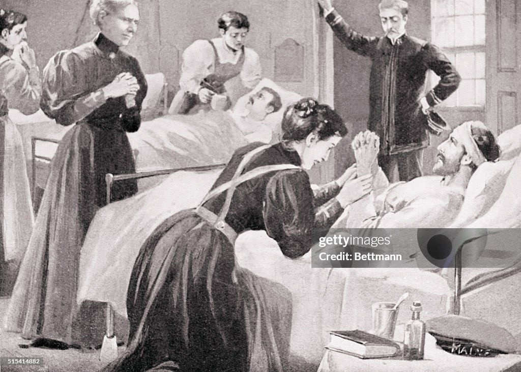 Red Cross Administrator Clara Barton and Nurses with Patients