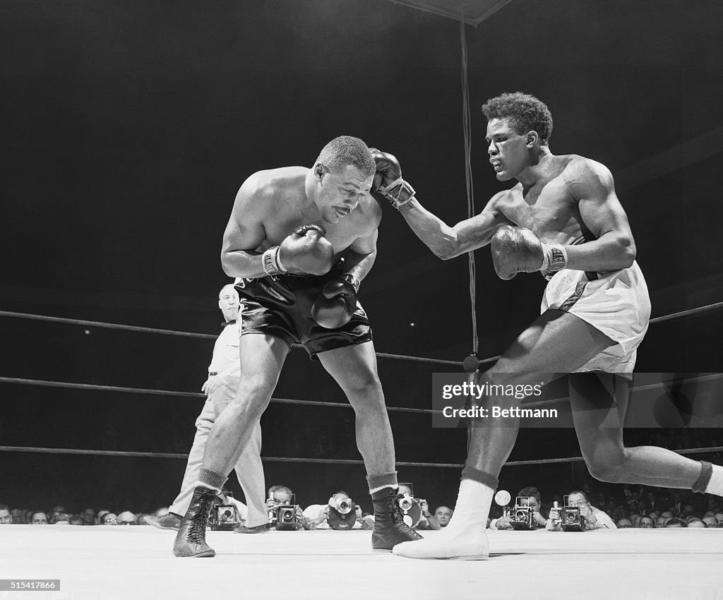 Bob Baker and Tommy Jackson in Boxing Match