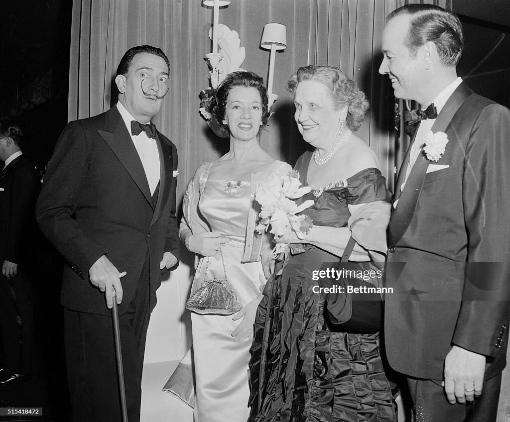 Salvador Dali with Lily Pons and Perle Mesta