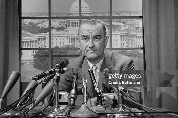 Lyndon B. Johnson at Press Conference