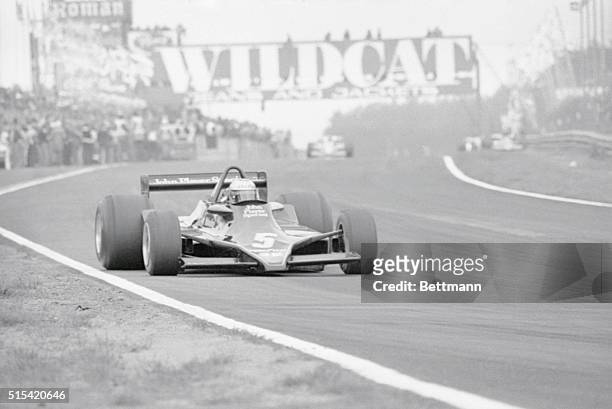 Zolder, Belgium: Mario Andretti of USA leads the field from start to finish in the 1978 Belgium Grand Prix held at Zolder raceway. Ronnie Peterson of...