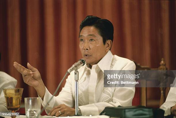 Ferdinand E. Marcos, President of the Philippines, during interview at Malacanang Palace.