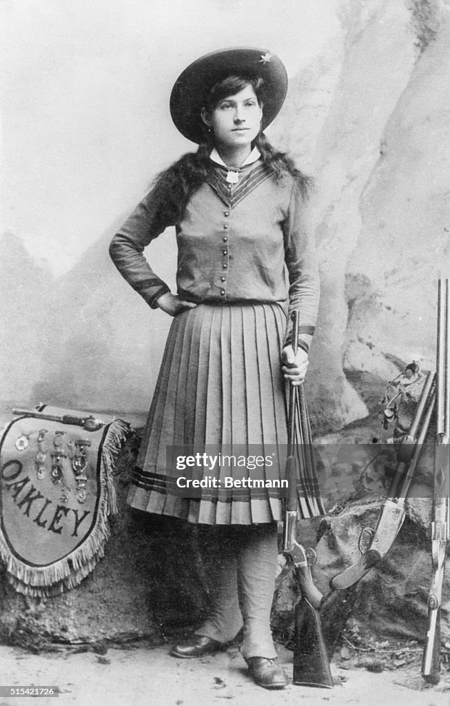 Portrait of Annie Oakley Posing with Hand on Her Hip