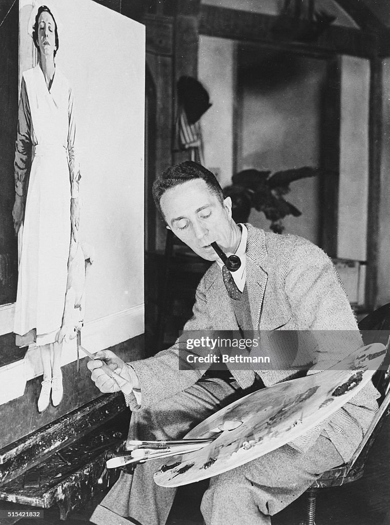 Norman Rockwell Painting a Nurse