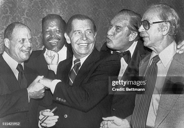 Hollywood, CA- Mr. Showbusiness, Milton Berle is the center of attention as the Medical Center Aides for the City of Hope roasts Milton Berle at the...