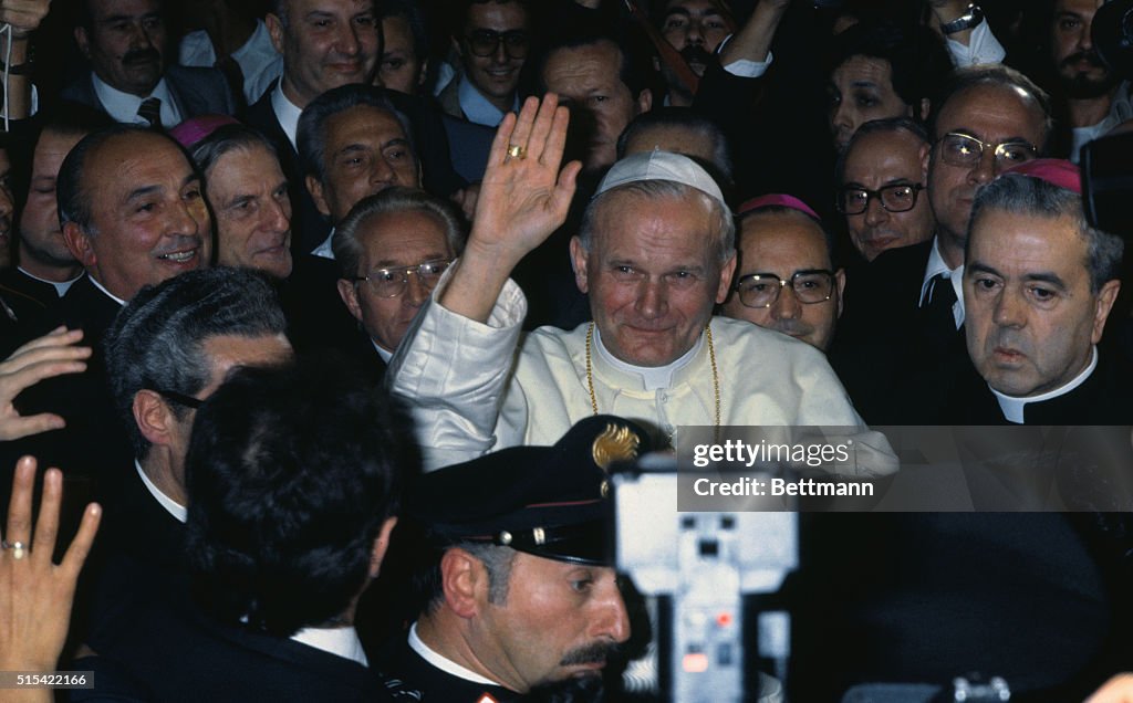 Pope John Paul II Waving