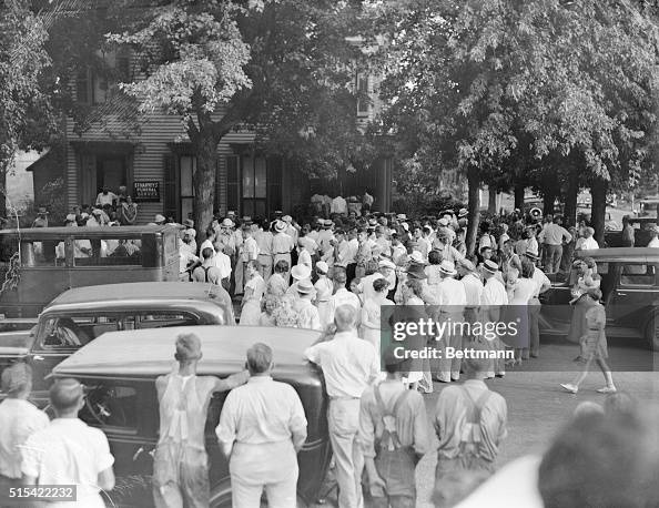Crowd Gathering Outside Funeral Home Crowd Gathering Outside Funeral Home