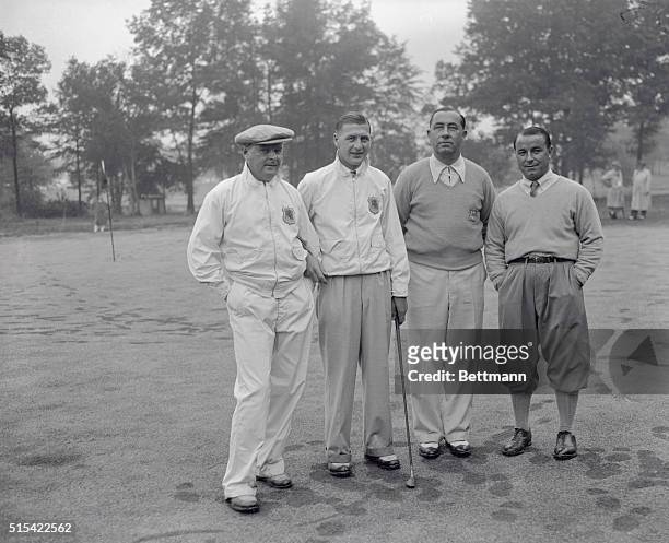 The four American and British golf stars who have played one of the doubles matches in the first Ryder Cup play over the Ridgewood Country Club...