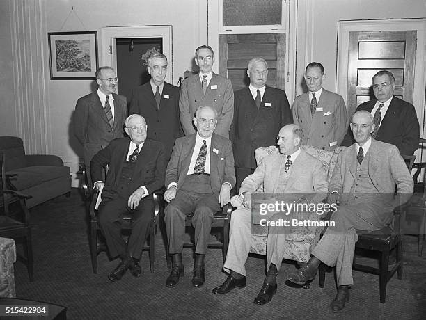 Delegates attending the United Nations Monetary and Financial Conference, also known as the Bretton Woods Conference, in Bretton Woods, New...