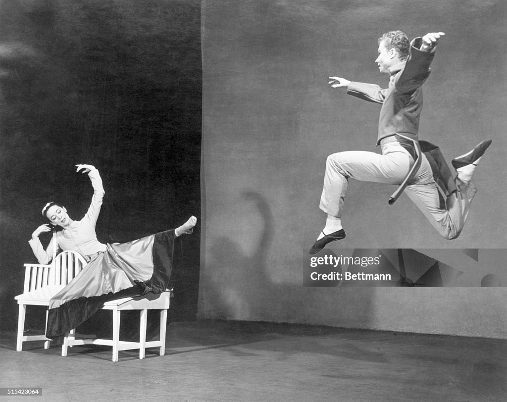 Martha Graham Performing with Male Dancer