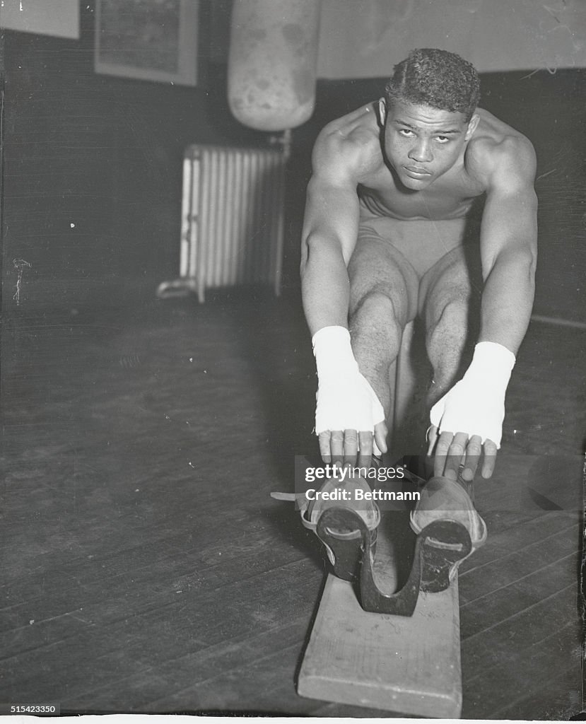 Joe Louis Stretching His Muscles