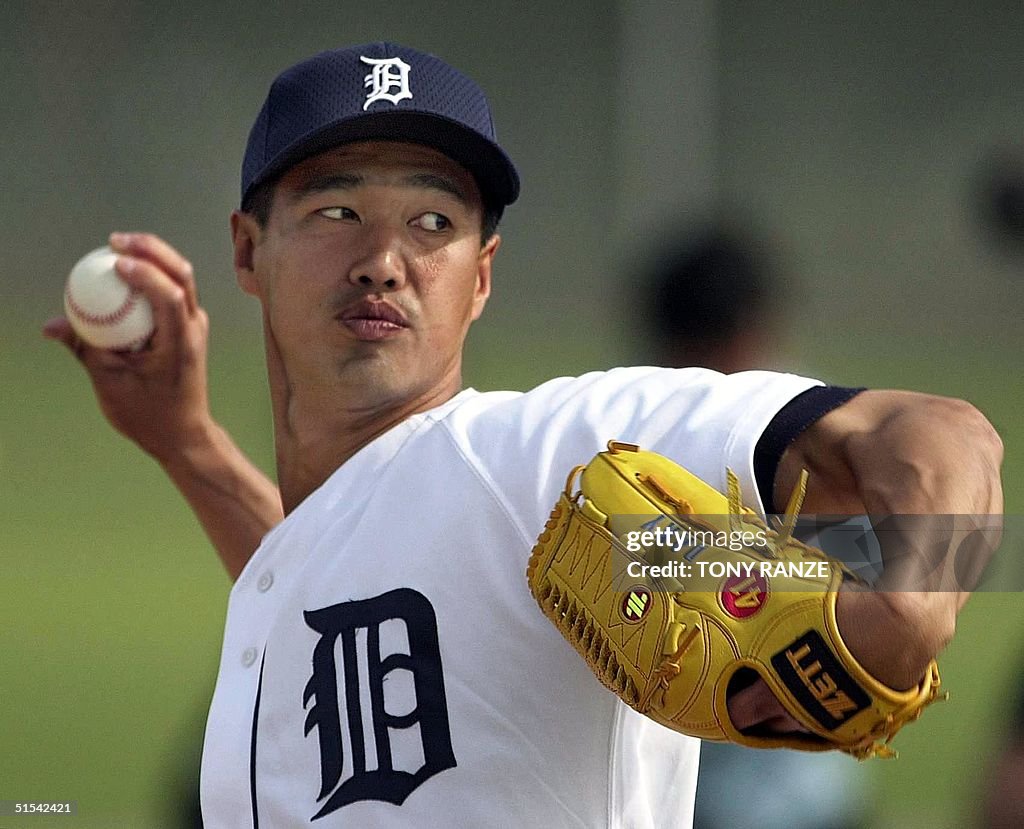 Detoit Tigers right handed pitcher Masao Kida of T