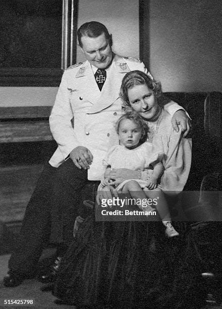 Nazi leader Hermann Goering with his wife, Emmy Sonneman, and daughter, Edda, ca. 1940.
