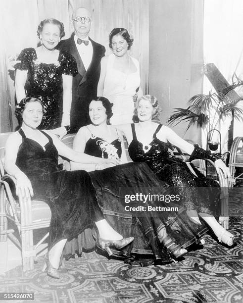An interesting group, pictured at the formal dinner-dance, given by Mr. And Mrs. Jesse Livermore of New York, to a party of about eighty friends at...