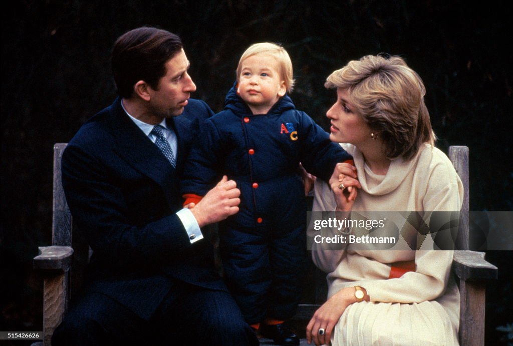 Portrait of Prince and Princess of Wales with Their Son Prince William