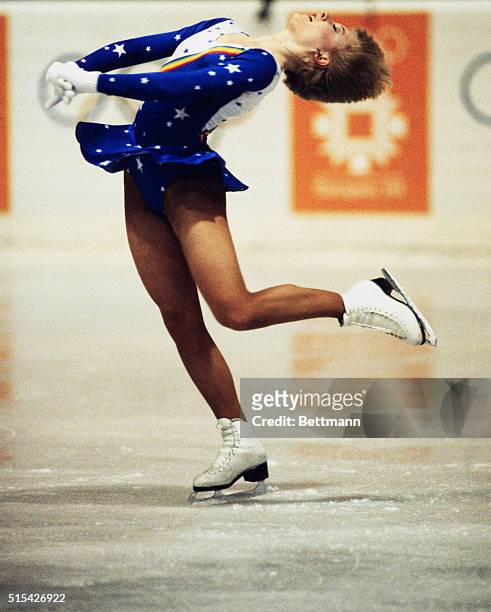 Sarajevo, Yugoslavia: America's Rosalynn Sumners in action during the free program of the Olympic figure skating event to take silver here 2/19. The...