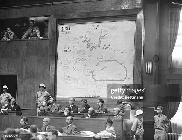 The prosecution introduced exhibits including historical records, documents and maps as the war crimes trials resumed June 13th. Shown here is one of...