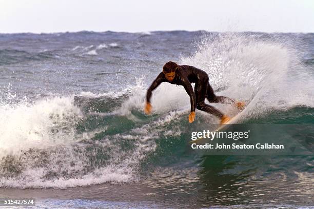 surfing in the mediterranean sea - tunisia surfing one person stock pictures, royalty-free photos & images