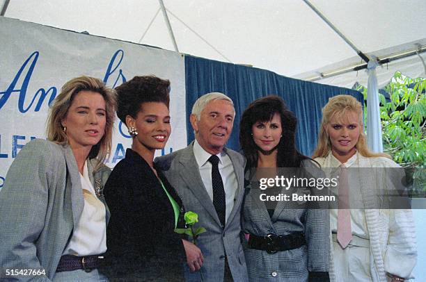 Hollywood: Aaron Spelling joins his Angels '88 cast members as he announces that the most extensive talent search ever conducted is over. Some 20,000...