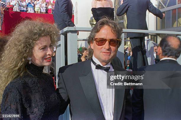 Los Angeles: Actor Michael Douglas arrives at the Academy Awards Ceremonies with his wife Diandra. Douglas is best actor nominee for his part in the...