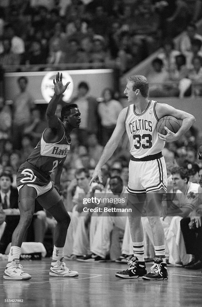 Dominique Wilkins Defending Against Larry Bird