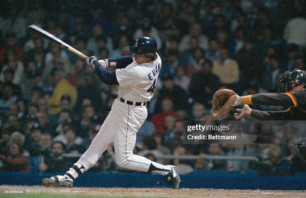 Baseball Player Darrell Evans in Batting Action