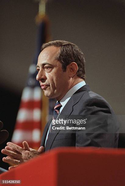 San Francisco: New York Governor Mario Cuomo delivers the keynote address to the Democratic National Convention, July 16th.