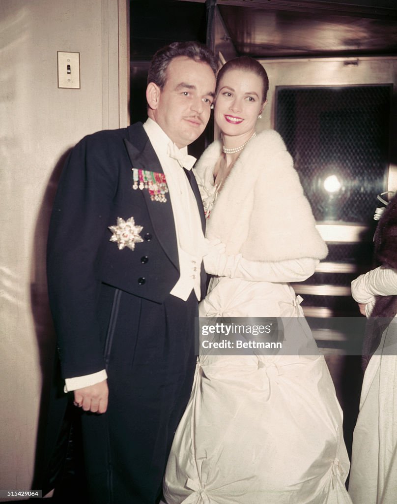 Grace Kelly and Prince Rainier Posing Together
