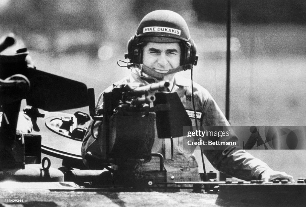 Michael Dukakis Riding in a Tank