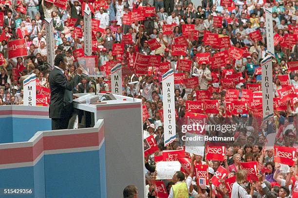 Atlanta: Rev. Jesse Jackson addresses the Democratic National Convention.