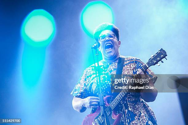 Brittany Howard from Alabama Shakes performs at 2016 Lollapalooza at Autodromo de Interlagos on March 13, 2016 in Sao Paulo, Brazil.