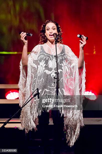 Singer Noa of Noa & Gil Dor performs live during a concert at the Columbia Theater on March 13, 2016 in Berlin, Germany.