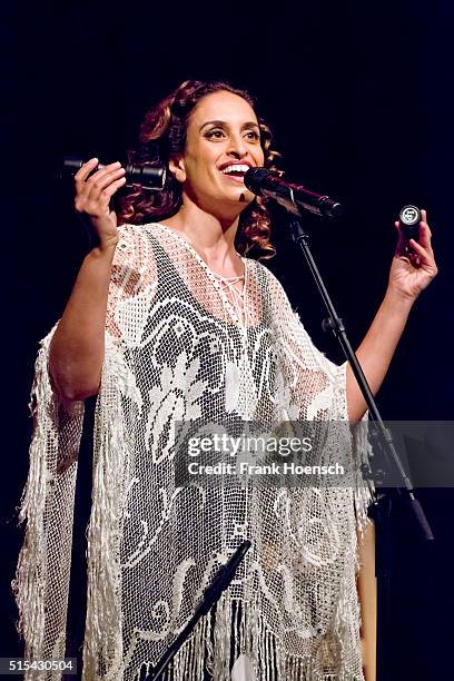 Singer Noa of Noa & Gil Dor performs live during a concert at the Columbia Theater on March 13, 2016 in Berlin, Germany.