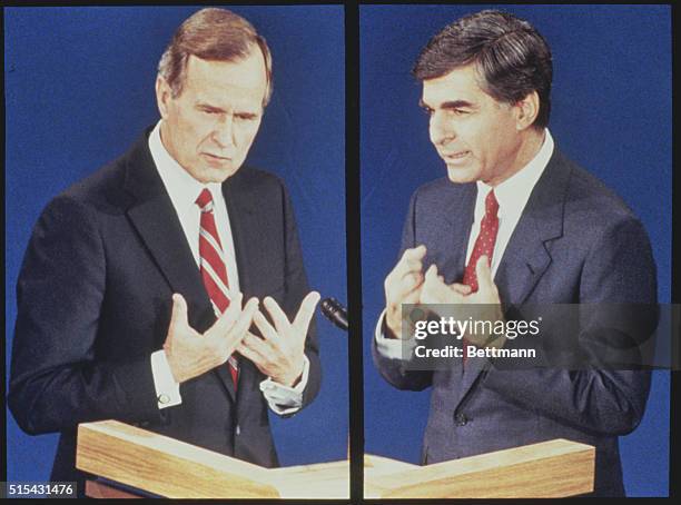 Bush-Dukakis combo, presidential candidates.