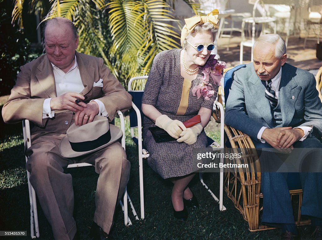 Winston Churchill and Wife with Frank Clark