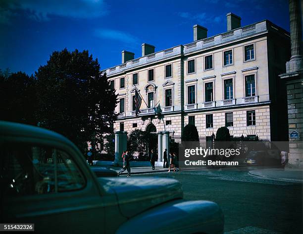 Photo shows the American Embassy in Paris, France.