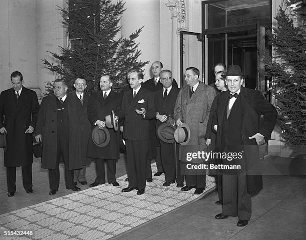 Chiefs of Missions from South and Central American republics, as they met at the White House, Dec. 27, to discuss action against Axis powers. Left to...