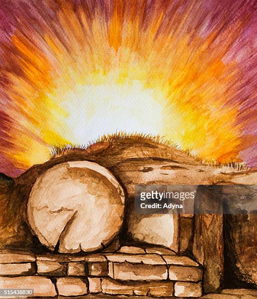 jesus tomb - resurrection tomb stock illustrations