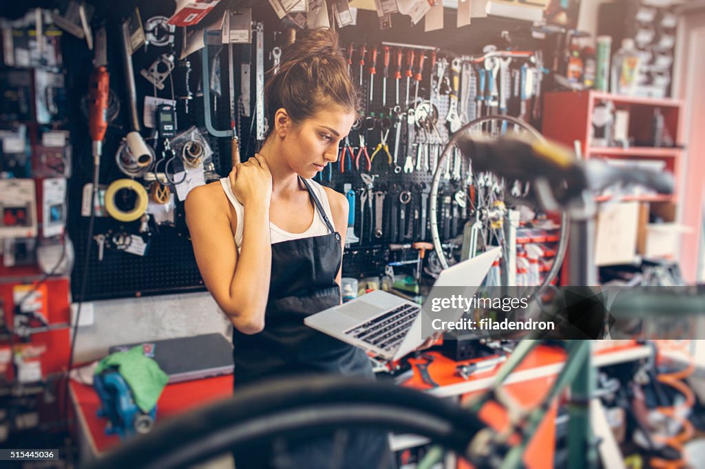 Female Bicycle Mechanic