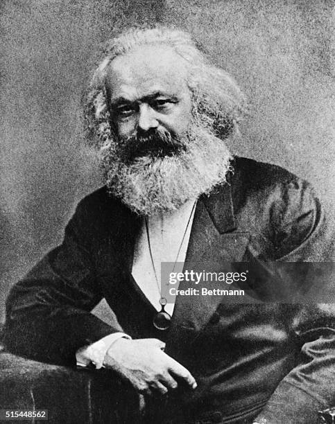 Portrait of Karl Marx , German political philosopher. Undated photo.