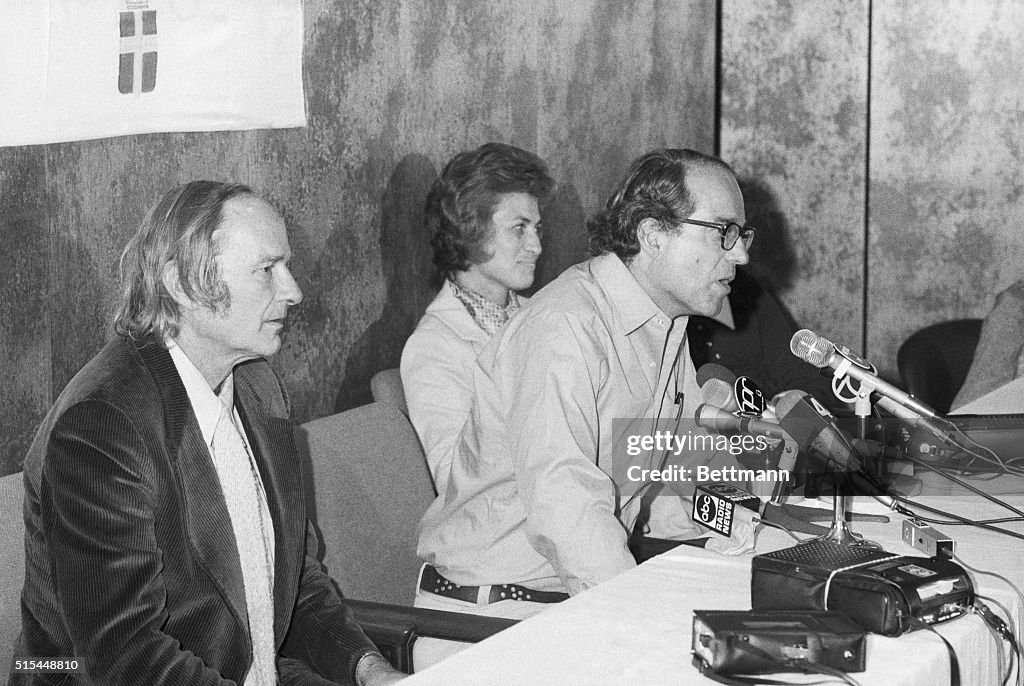 William Coffin and Others at Press Conference