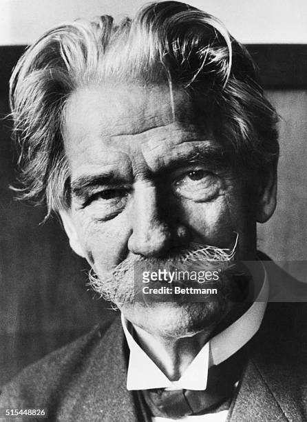 Albert Schweitzer , French missionary. Photo by Eschen for the Roy Berhard Co. Undated photograph.