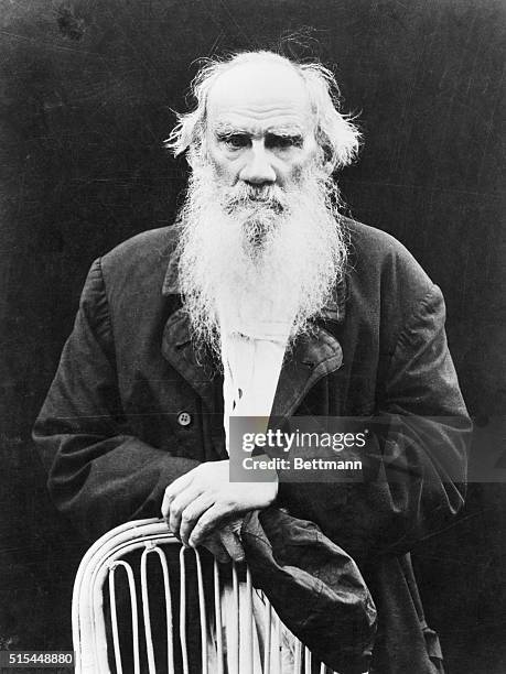 Leo Nikolayevich Tolstoy , Russian novelist, social and moral philosopher. Undated photograph.