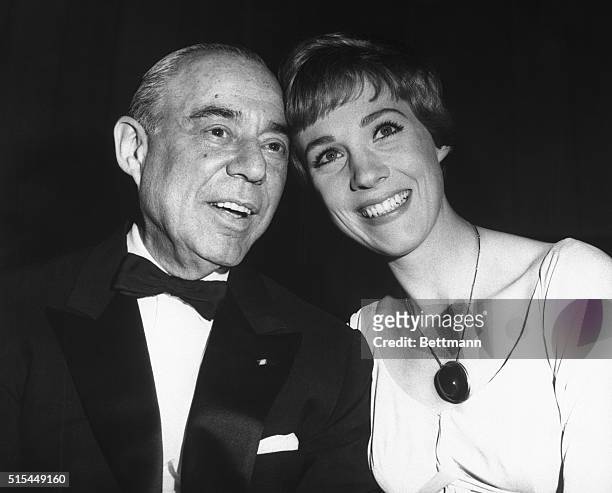 New York, NY- Richard Rodgers, composer of "The Sound of Music," and lovely Julie Andrews, who stars in the movie version of the Broadway musical,...