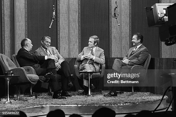 New York, New York- TV host Dick Cavett, , discusses world and national problems with three members of the Nixon Administraiton on his ABC-TV show....