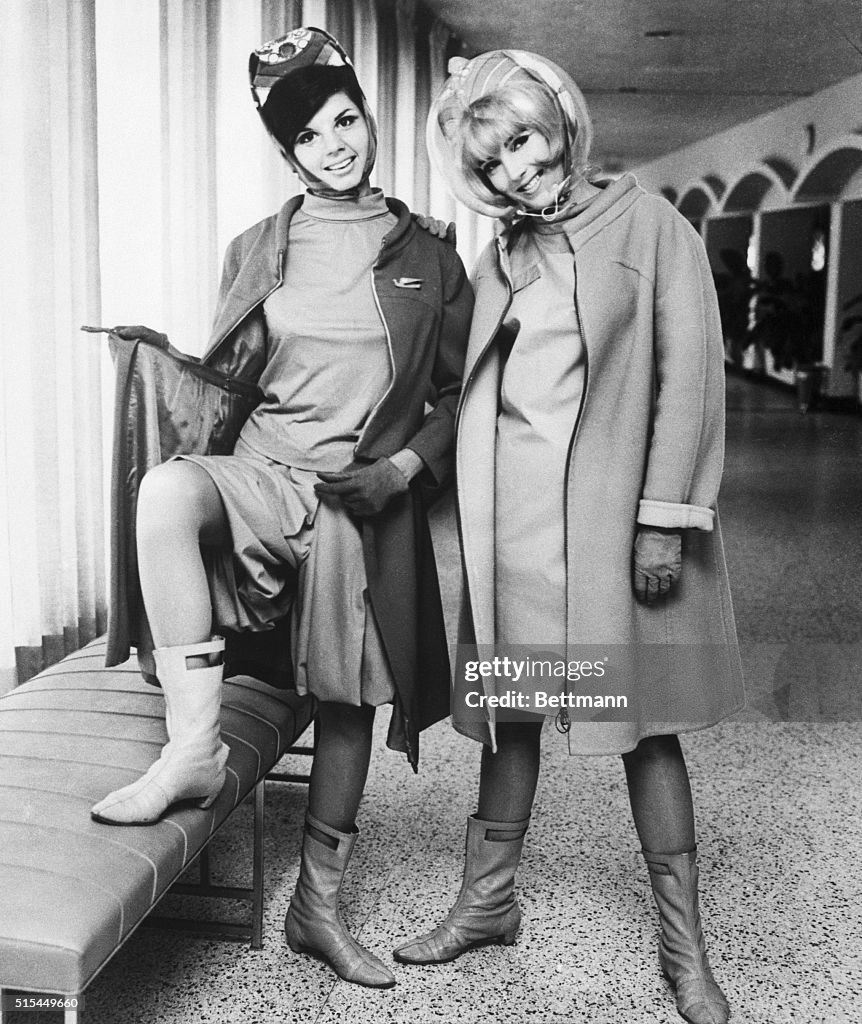 Flight Attendants Modeling New Uniforms