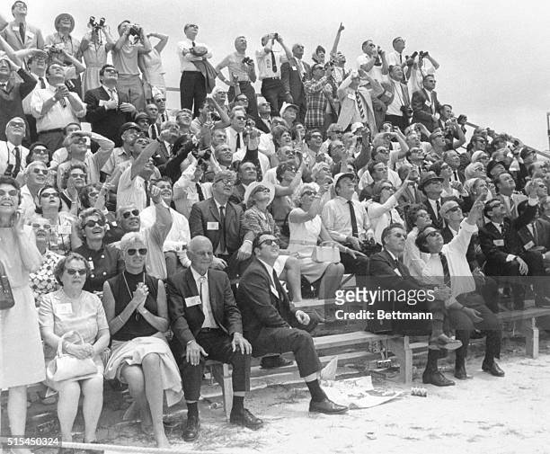 Kennedy Space Center, FL- Some of the National Aeronautics and Space Administration's 1,000 guests view the liftoff of Apollo-10, which will carry...